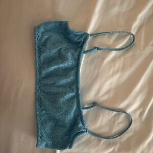 triangl blue bikini top